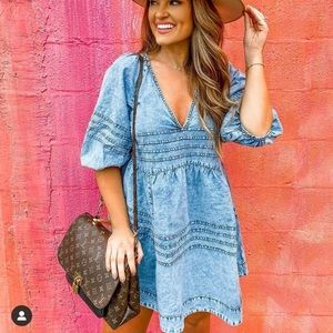 Sweet Surrender Denim Mini Dress Free People